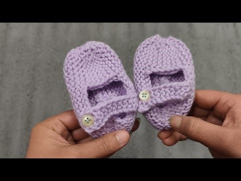 Knitting baby booties for new born baby girl // 0 to 6 months baby booties knitting
