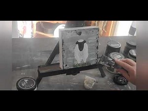 Primitive, Rustic, Holiday Sheep Painting, Speed Painting, Tutorial.