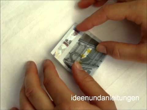 Geldscheine Falten: Blume - Idee zum Geldgeschenke basteln