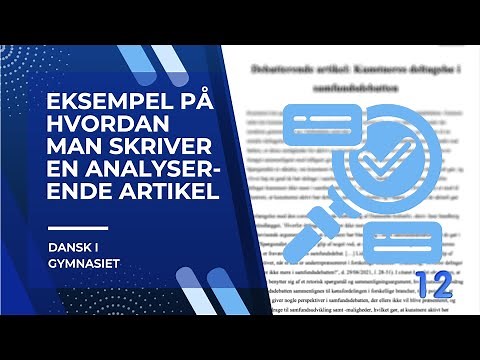 Eksempel på hvordan man skriver en analyserende artikel.