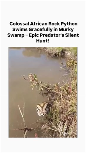 scientific environment on Instagram: "Dive into the wild with this jaw-dropping footage of a massive African rock python gliding through a sun-dappled swamp! Watch as this beast – one of Africa's largest snakes, stretching up to 20 feet long and weighing over 150 pounds – effortlessly navigates the muddy waters lined with tall grasses and overhanging reeds. The video captures every mesmerizing ripple: its diamond-patterned scales in earthy browns and golds shimmering just below the surface, head