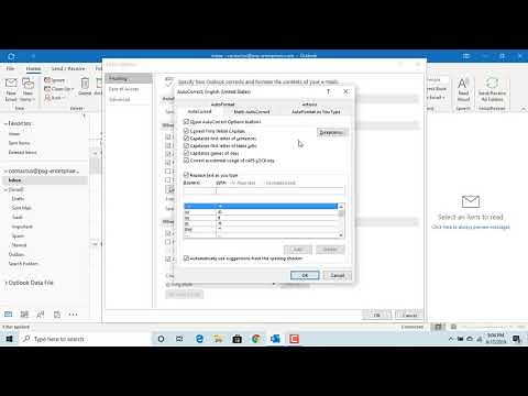 How to change Auto Correct Options in Outlook - Office 365