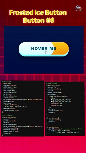 🔥 Mind-Blowing CSS Button Freeze Effect! Full Button Hover Magic 🪄✨ #coding #webdevelopment #shorts