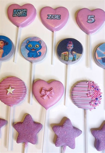 Cake-pop demon hunters 😜 #kpopdemonhunters #kpdh #cakepops #customtreats #partytreats