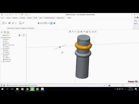 how to use sweep tool in creo parametric 2.0 | part 2