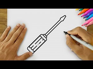 Easy Screwdriver Drawing | How to Draw a Screwdriver Step by Step