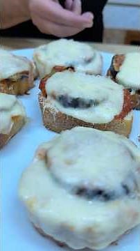 EGGPLANT PARMIGIANA BRUSCHETTA!! #recipe #bruschetta #food