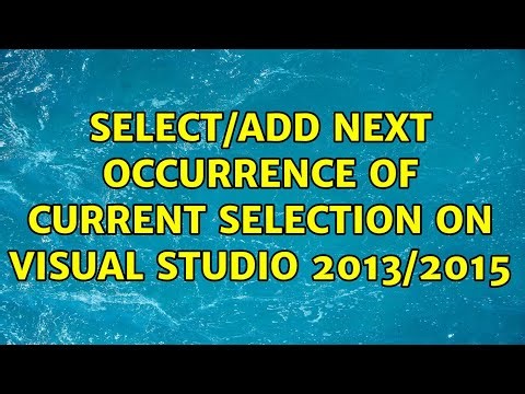 Select/Add next occurrence of current selection on Visual Studio 2013/2015