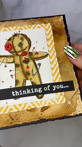 FOR SOMEONE VERY SPECIAL 🖤😅 Let those special people in your life know you are thinknig of them.... 😏🪡🖤 ✨ Inky backgrounds, watercolor magic, and this adorably spooky little voodoo doll stamp. https://unitystamp.co/9tk | Unity Stamp Company