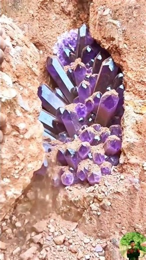 the process of discovering purple crystal stones 💎 #gemstone #crystals #diamond #jade #agate