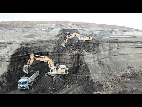 Two Liebherr 974 Excavators Working On The Mines - Ascon Ltd