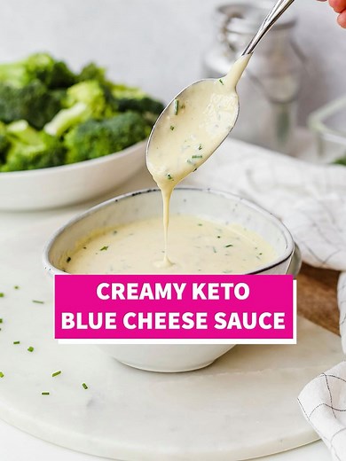 My keto blue cheese sauce, step by step, all with just 5 ingredients and in 5 minutes - that's it! Recipe & macros: https://ketodietapp.com/Blog/lchf/keto-blue-cheese-sauce To make about 1 cup/ 240 ml of cheese sauce, you need: - 2 tbsp unsalted butter (28 g/ 1 oz) - 1/4 cup heavy whipping cream (60 ml/ 2 fl oz) - 1/4 cup cream cheese or soft goat's cheese (60 g/ 2.1 oz) - 1/2 cup crumbled blue cheese of choice (68 g/ 2.4 oz) - 1 to 2 tbsp chopped chives, sorrel or chervil I made a double batch 