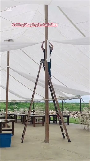 Ceiling Draping Installation - Behind the scenes of the magic