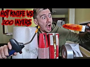 EXPERIMENT Glowing 1000 degree KNIFE VS THE 100 LAYERS OF CHALLENGE!!