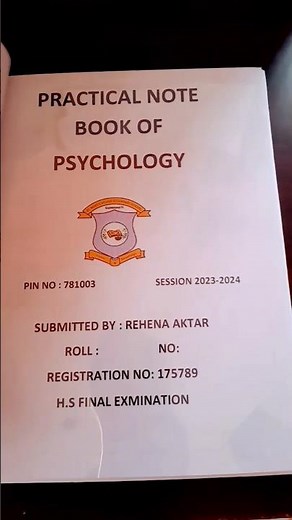 Psychology practical class 12 #project #psychology psy