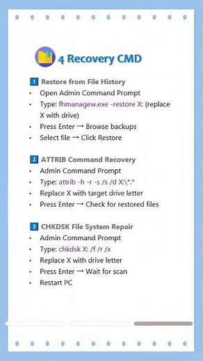Recover Permanently Deleted Files Using CMD in Windows 11#windows11 #filerecovery #cmd