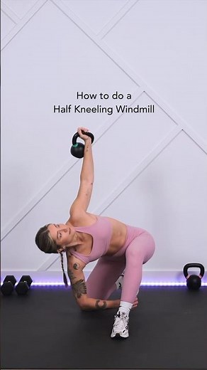 🏋️‍♂️ Master the Half Kneeling Windmill with a kettlebell!