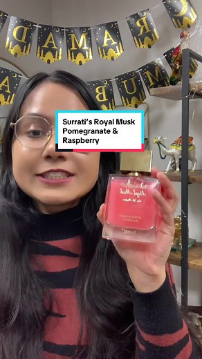 The juiciest scent you’ll find this season!! Royal Musk Pomegranate and Raspberry by Surrati. #perfumetiktok #perfume #perfumes #perfumecollection #perfumecheck #perfumereview #perfumesimportados #fragrance #fragrancetiktok #fragrances #arabianperfume #arabianfragrance