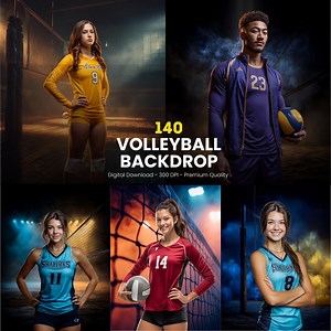 Volleyball Digital Backdrops: Sports Poster & Banner Backgrounds (JPG File 300 DPI) - Etsy