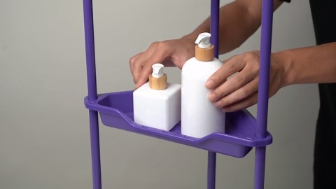 2 Tier Standing Shower Caddy for Bathroom Organizer: Rustproof Corner Shower Shelves Storage with Large Capacity - Shower Organizer Rack for Bathroom Essentials, Gray