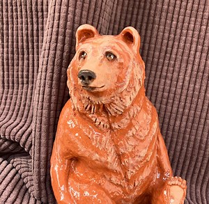 GRIZZLY BEAR SITTING Terracotta Sculpture Original - Etsy