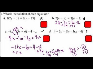D1 Math 1 Club Solving Equations with Variables on Both Sides