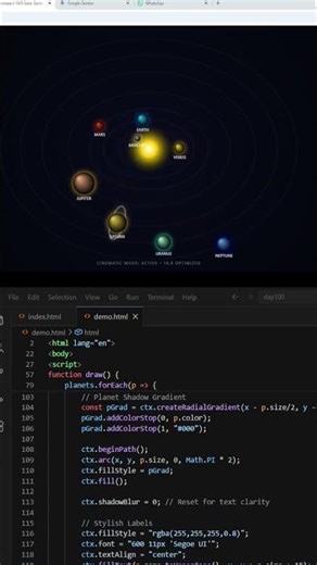 Realistic Planet Orbit Animation 🌍✨ #coding #trending #shorts #viralvideo
