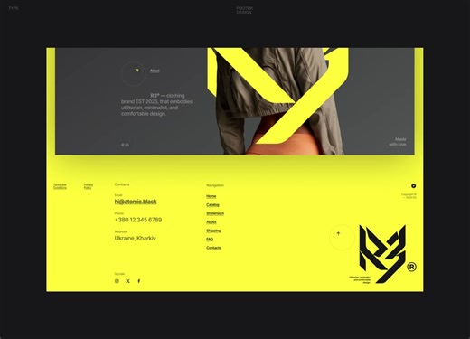 Footer UI design animation