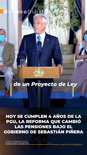 Novena Digital on Instagram: "NACIONAL 📍| se cumplen cuatro años desde la promulgación de la Pensión Garantizada Universal (PGU), una reforma estructural al sistema previsional chileno impulsada mediante un proyecto de ley presentado por el Ejecutivo durante el segundo gobierno del ex presidente Sebastián Piñera. La PGU se concretó a través de una iniciativa legal ingresada al Congreso Nacional a fines de 2021, con una tramitación acelerada y foco técnico, dando origen a la Ley N°21.419, que cr