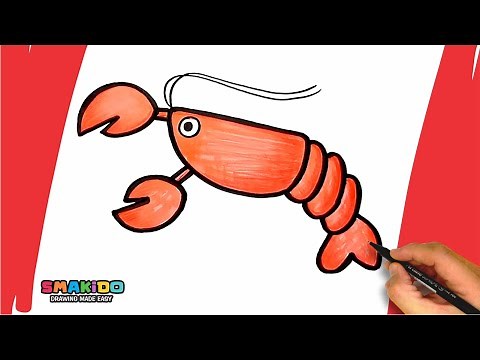 How To Draw a Lobster For Kids | Easy Lobster Drawing Step by Step Tutorial