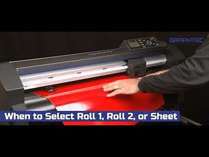 When to select Roll 1, Roll 2, or Sheet on the Graphtec FC8600