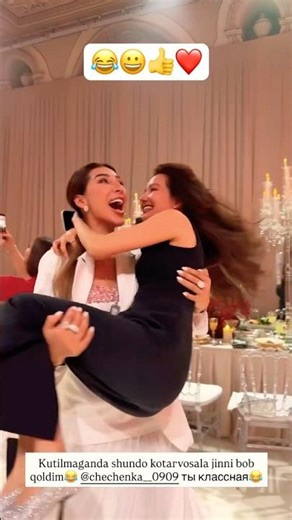 😁 Qoyil Bloger chechenka bir deganda go'zal Husnora Shodiyevani ko'tarib raqsga tushdi