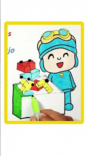 Aprende a Dibujar y Colorea A Pocoyó Y Pato Poniendo Orden | DIBUJOS para niños | Pocoyó #Shorts