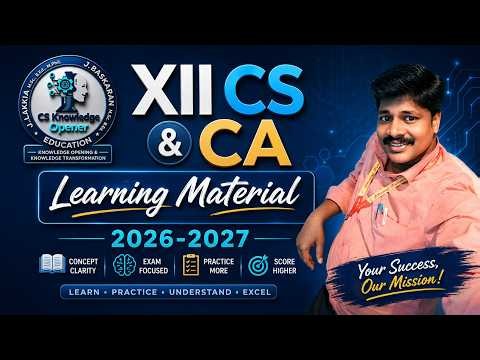 12th CS & CA Study material, minimum material, one line material 2026-2027