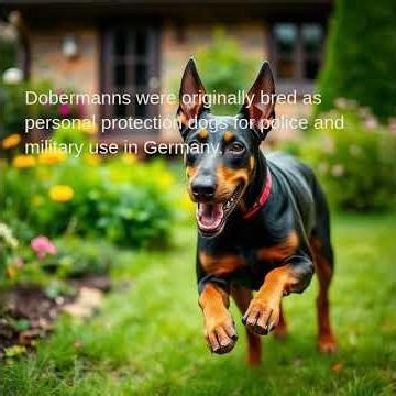 Dobermanns were originally bred as personal protection dogs for police and military use in Germany.