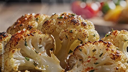 Deliciously Roasted Cauliflower Florets Seasoned with Herbs and Spices Perfectly Cooked to a Golden Brown Offering a Healthy and Flavorful Vegetarian Side Dish or Main Course Option for a Wholesome M.