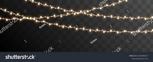 Vector Christmas Garland On Isolated Transparent Stock Vector (Royalty Free) 2035688237 | Shutterstock