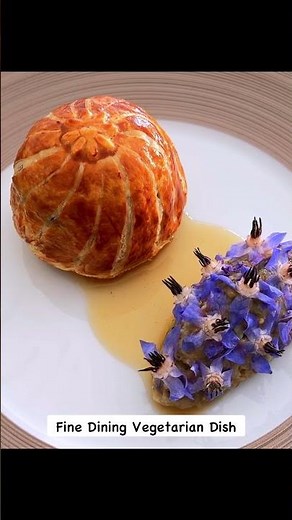 Pithivier with Eggplant and Mushrooms - Fine Dining Vegetarian Dish #shorts