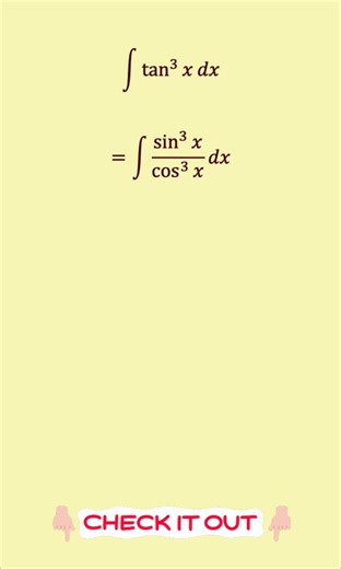 Integrating tan^3(x) with the step-by-step thought process explained. Leave your integral suggestions below! #math #integral #integration #calculus | Himanshu Singh