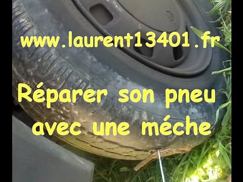 Réparer un pneu avec une mèche