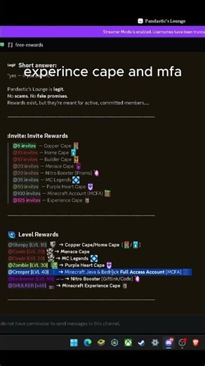 free minecraft accont and experince cape