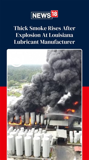 5.5K views · 28 reactions | Aerial footage shows thick smoke rising after an explosion at an industrial plant in Louisiana, triggering evacuations in surrounding areas. #explosion #smoke #Louisiana #evacuation #blast #scary | News18 | Facebook