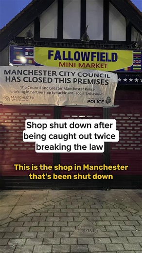 This is shop in Manchester has been shut down for selling fake cigarettes and vapes to children. Despite multiple warnings, Fallowfield Mini Market was caught twice serving underage customers - with tens of thousands of illicit cigarettes being seized, along with over 1.2kg of tobacco and almost 200 vapes. It's now been issued with a Closure Order which stops it opening for three months. #manchestereveningnews #fallowfield #news | Manchester Evening News