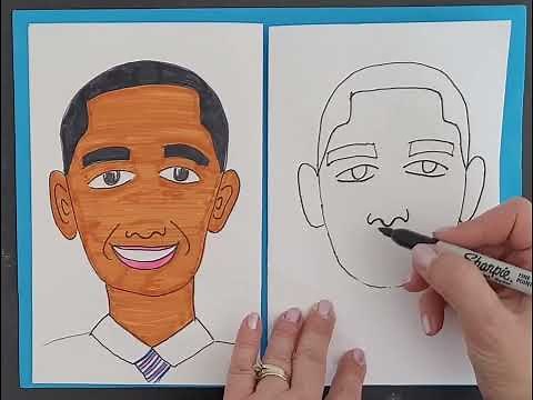 how to draw Barack Obama easy step by step ‪@artmakeslifemeri‬