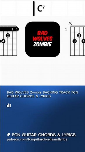 BAD WOLVES Zombie BACKING TRACK FCN GUITAR CHORDS & LYRICS #music #BADWOVES #zombie #backingtrack