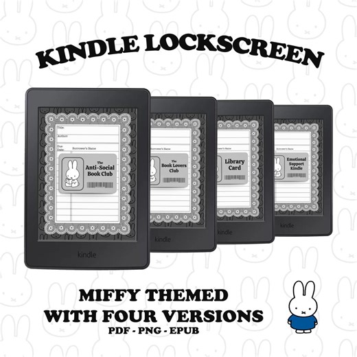 Miffy Lockscreen Set | Kindle Kobo Ereader Screensavers | Digital - Etsy Australia