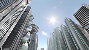 Futuristic Cityscape with Advanced Technology