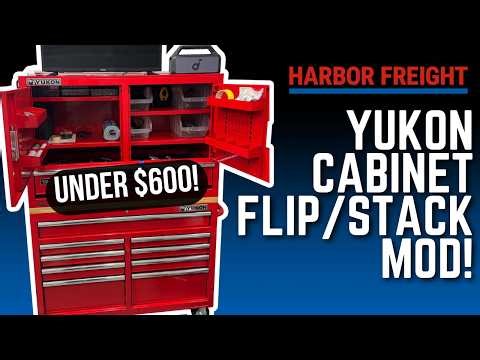 Harbor Freight Toolbox Hack! Yukon Cabinets Flip and Stack Modification! Budget Friendly