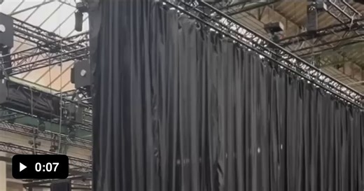 Dramatic stage curtain reveal - Video