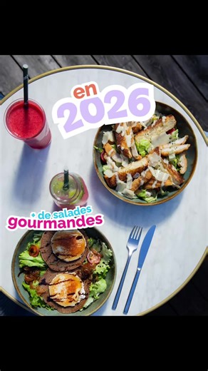 Pour 2026, dans ton Crepe Touch de Blagnac, on a pris comme résolution de te proposer toujours plus de plaisir ! Des salades toujours plus gourmandes, créatives, copieuses et colorées... Et oui, parce que l'on peut se régaler tout en se faisant du bien ! Et toi, quelles sont tes résolutions ? #crepetouch #cc_blagnac #foodtok #healthy #resolution